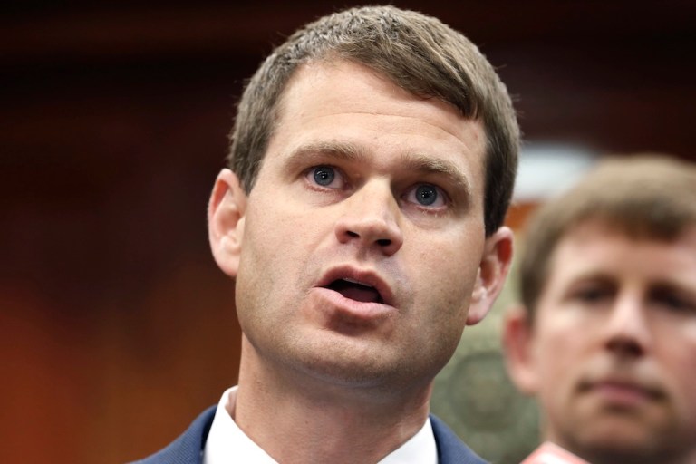 US Attorney Thomas Cullen speaks to reporters during a news conference after the sentencing of James Alex Fields Jr. in Federal Court in Charlottesville, Va., Friday, June 28, 2019. Fields was sentenced to life in prison for his role in a car attack during a white supremacist rally in 2017. (AP Photo/Steve Helber)