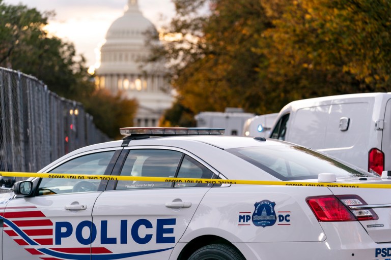 Washington Metropolitan Police near the U.S. Capitol on Oct. 19, 2022, in Washington.