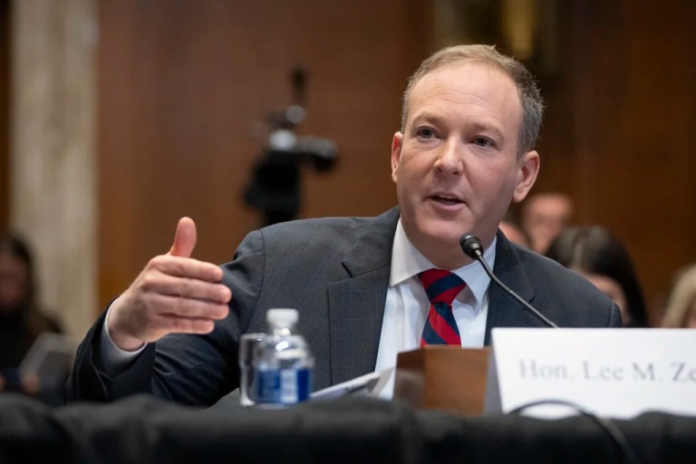 Environmental Protection Agency head Lee Zeldin appears before the Senate Environment and Public Works Committee on Capitol Hill, Thursday, Jan. 16, 2025, in Washington.