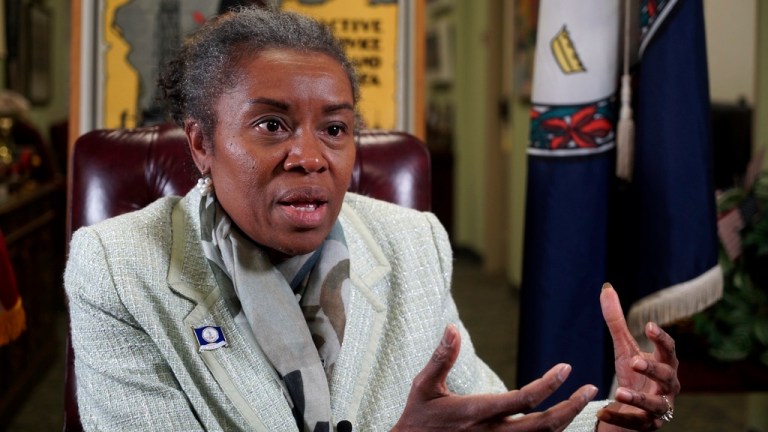 Anti-Earle-Sears protester’s sign sparks backlash over Jim Crow-era language