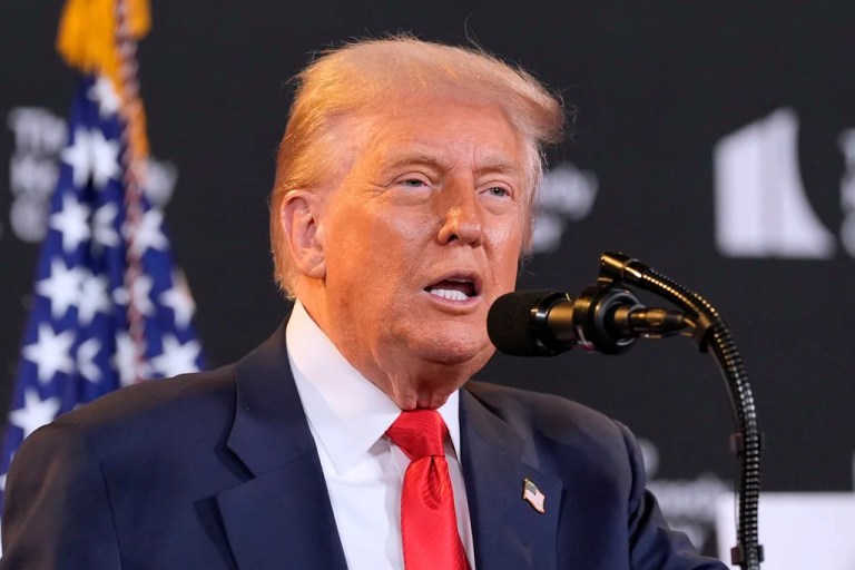 President Donald Trump speaks at the Kennedy Center, Wednesday, Aug. 13, 2025, in Washington. (AP Photo/Alex Brandon)