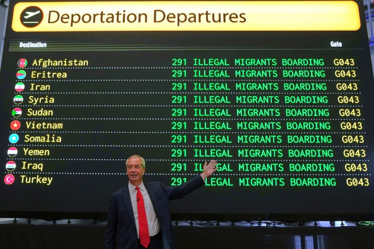 Nigel Farage promises mass deportation of asylum-seekers if Reform UK elected