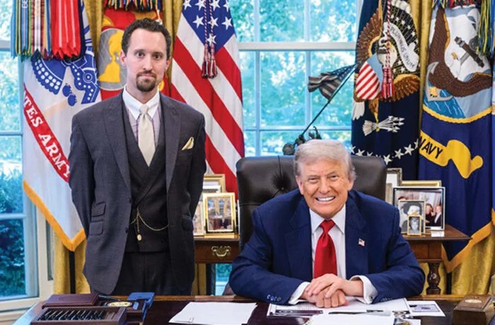 Economist E.J. Antoni and President Donald Trump in the Oval Office. (Courtesy of the White House)