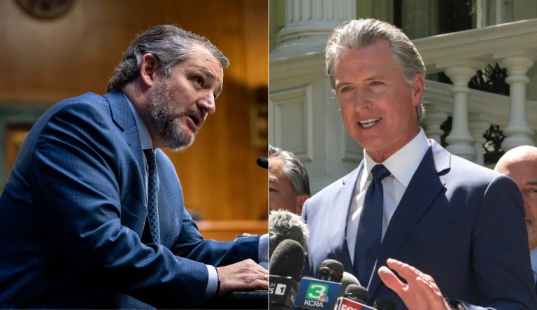 Sen. Ted Cruz (R-TX) and Gov. Gavin Newsom (D-CA)