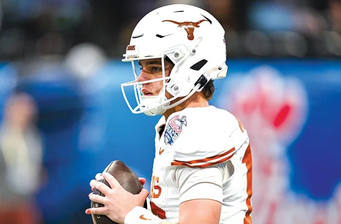 Texas Longhorns quarterback Arch Manning is reportedly receiving more than $6 million in NIL deals. (Photograph by Rich von Biberstein/Icon Sportswire via Getty Images)