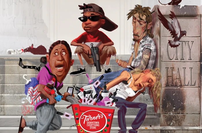 democratic party homelessness crime sanctuary city immigration theft retail