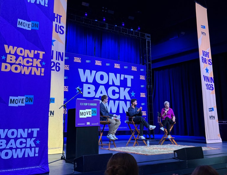 Rep. Maxwell Frost and Sen. Elizabeth Warren at their 