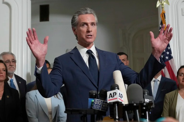 Gov. Gavin Newsom (D-CA) hopes President Donald Trump will end his redistricting bash.