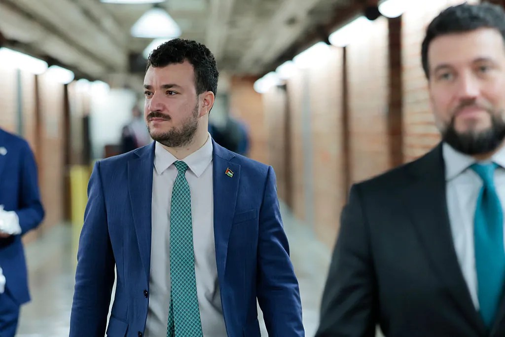Former Columbia University graduate student and Palestinian activist Mahmoud Khalil walks to a meeting in the Russell Senate Office Building on July 22, 2025 in Washington, DC. (Anna Moneymaker / Getty Images)