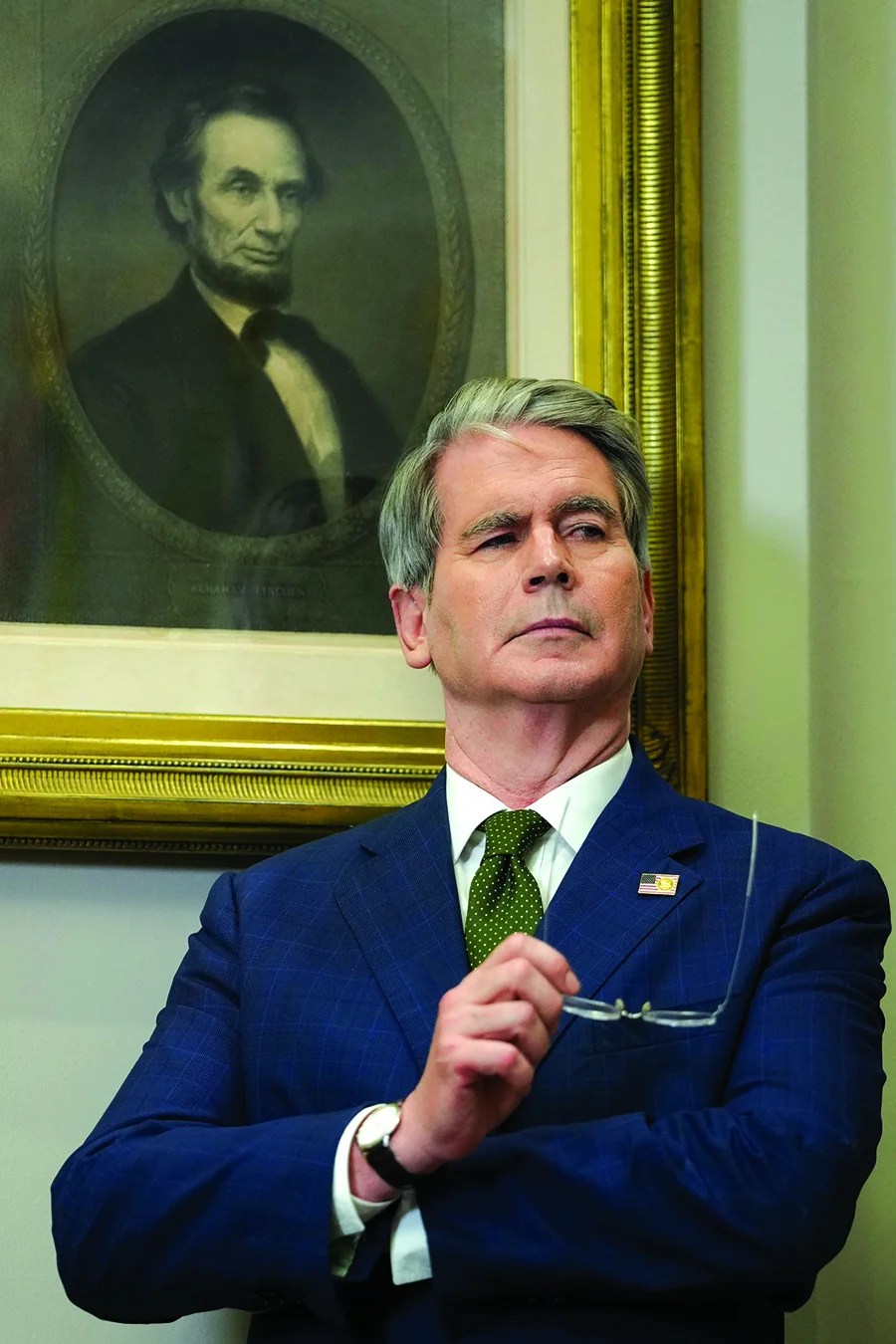 Scott Bessent, US treasury secretary, during an executive order signing ceremony in the Roosevelt Room of the White House in Washington, DC, US, on Thursday, July 31, 2025. The order will formally reestablish the Presidential Fitness Test, creating school-based programs that reward excellence in physical education. Photographer: Eric Lee/Bloomberg via Getty Images