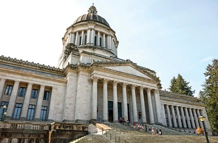 The Washington State Capitol building in Olympia, Washington. (Maddy Grass/AP)