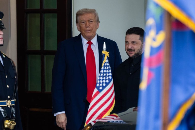Ukrainian President Volodymyr Zelensky arrives at the White House.