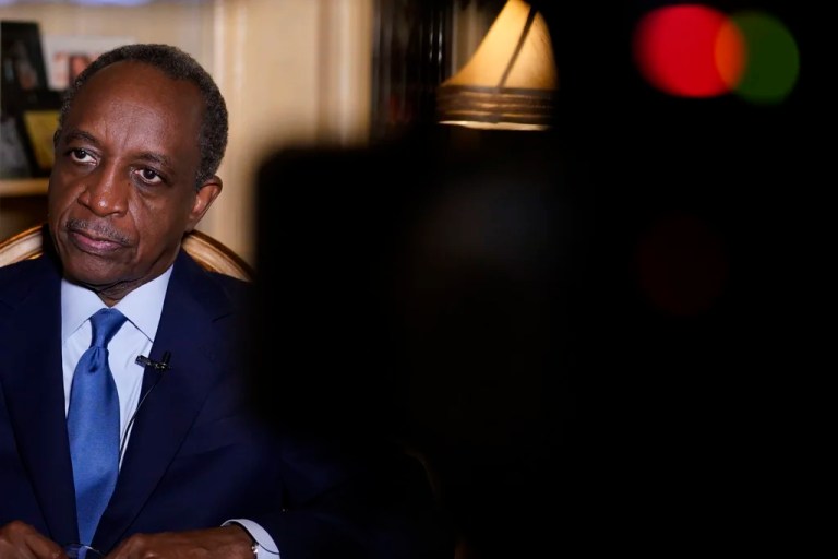 Author Michael Thurmond speaks during an interview with Associated Press about his new book, Friday, Jan. 26, 2024, in Stone Mountain, Ga. A new book by Thurmond entitled “James Oglethorpe, Father of Georgia” focuses on Georgia's white founding father’s failed attempt to ban slavery after starting Britain's 13th American colony in 1733.