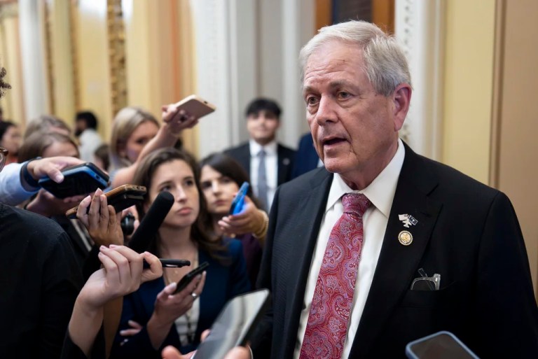 Rep. Ralph Norman (R-SC), a member of the conservative House Freedom Caucus, speaks to reporters following his White House meeting as Republicans work to push President Donald Trump's signature bill of tax breaks and spending cuts across the finish line even as conservative and moderate GOP holdouts slow that effort, at the Capitol in Washington, Wednesday, July 2, 2025.