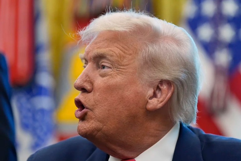 President Donald Trump lashed out at Sen. Elizabeth Warren (D-MA) on Thursday, suggesting that her opposition to his policies is due to drug use.