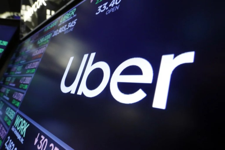 Uber logo on a computer screen