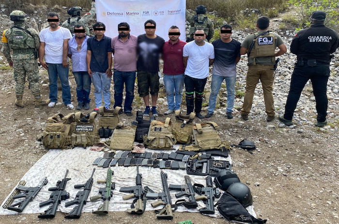 A photo provided by the Mexican Embassy shows suspects arrested during its seven-month crackdown on crime.(Mexico Embassy)
