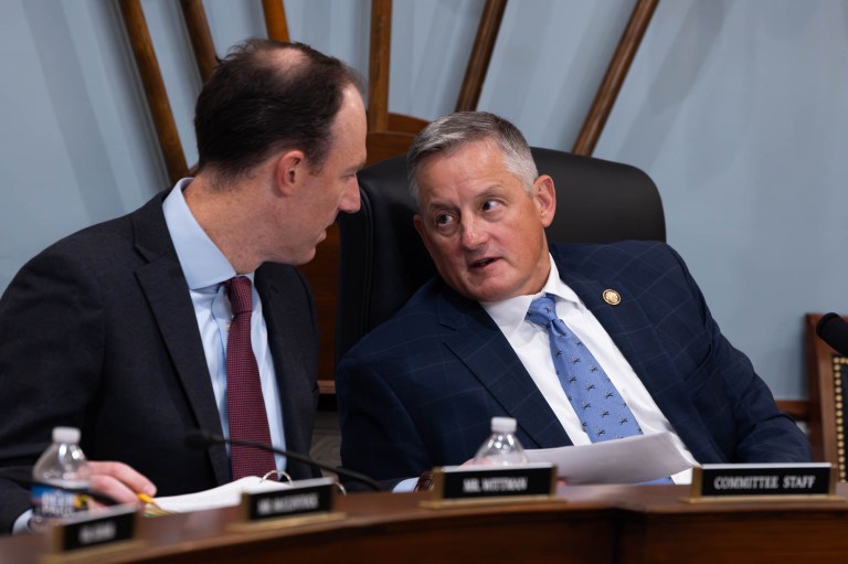 House Natural Resources Committee Chairman Bruce Westerman (R-AR) looks on during a natural resources permitting hearing.