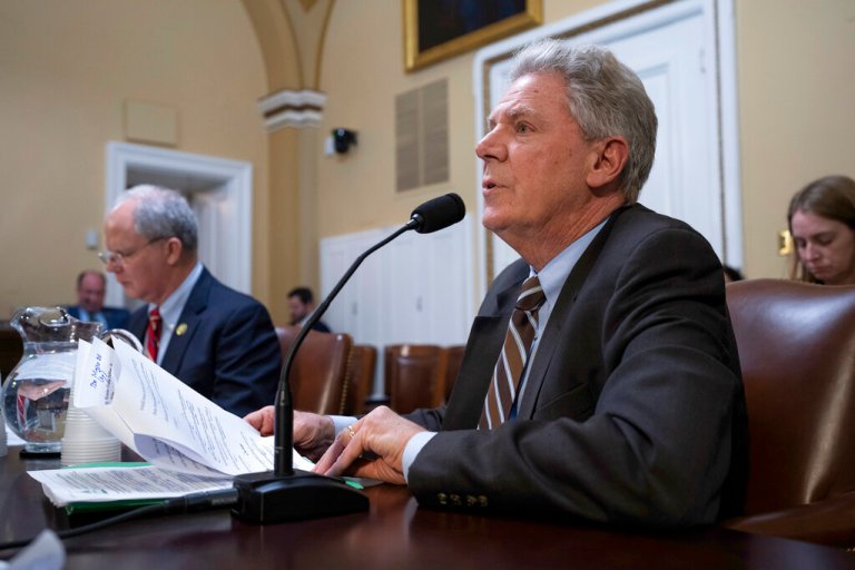 House Energy and Commerce Committee Ranking Member Frank Pallone (D-NJ), joined at left by Rep. Brett Guthrie (R-KY), chairman of the House Subcommittee on Health.