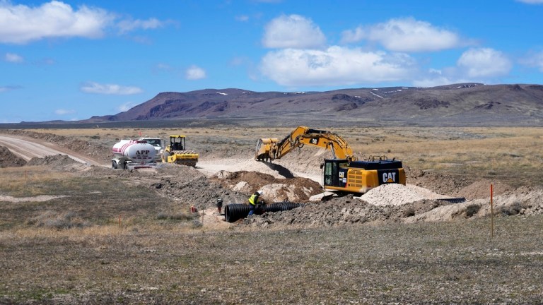 Construction continues at the Thacker Pass lithium mine.