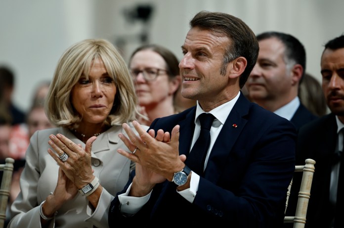 French President Emmanuel Macron and his wife Brigitte Macron.