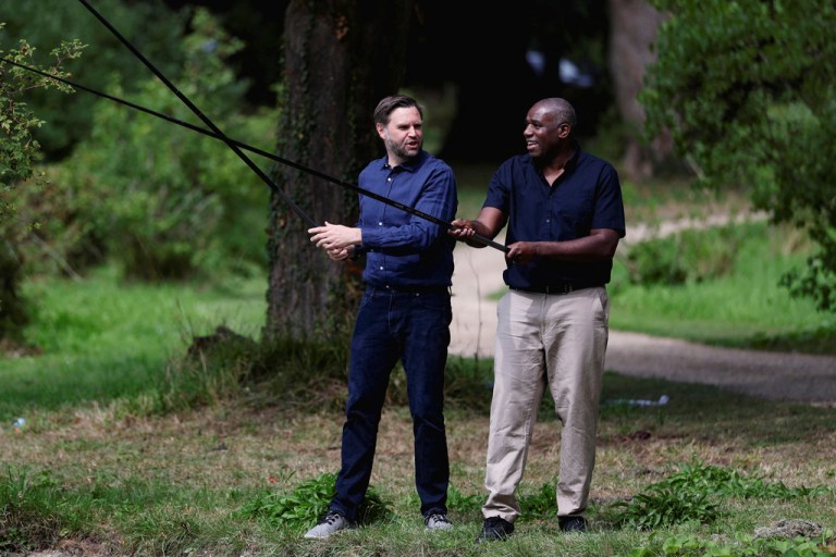 JD Vance fishes with David Lammy in England.