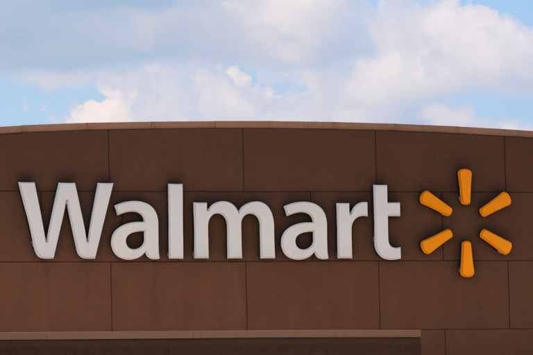 Walmart logo is displayed on a store.