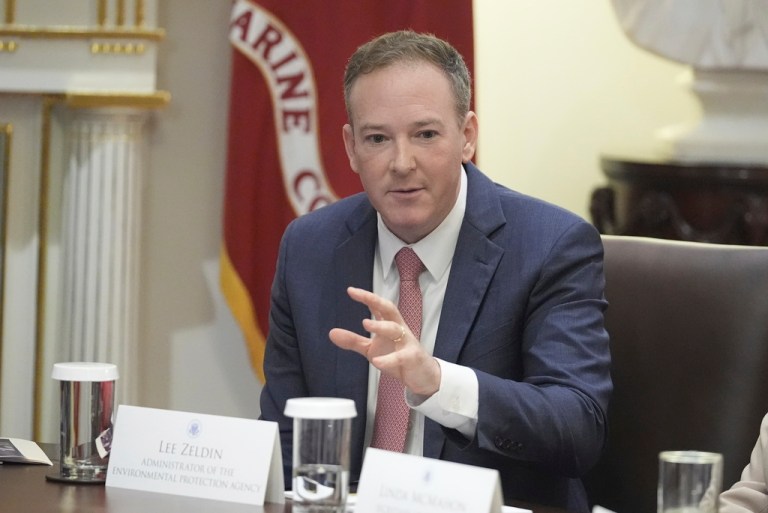 EPA Administrator Lee Zeldin speaking at a cabinet meeting in the White House