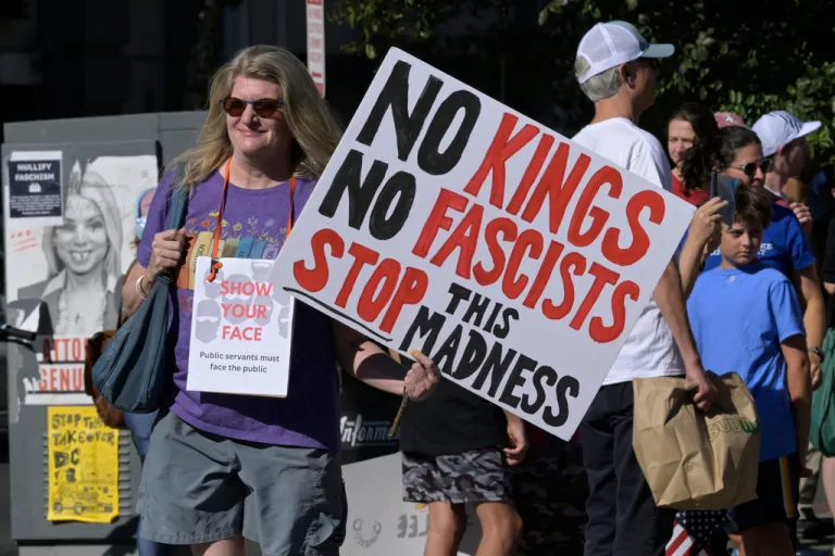 Free DC demonstrators hold a Labor Day rally against Trump's Fascist Takeover of the DC in Washington DC, USA, on September 01, 2025, at Franklin D. Reeves Municipal Center. (Photo by Lenin Nolly/NurPhoto via AP)
