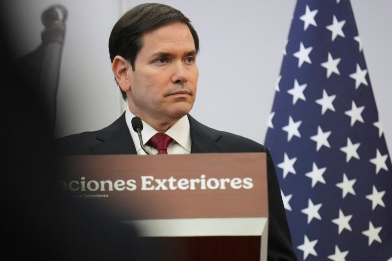 Marco Rubio speaks in Mexico City.