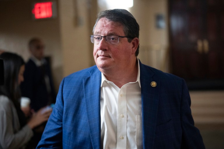 Rep. Randy Fine (R-FL) leaves a meeting.