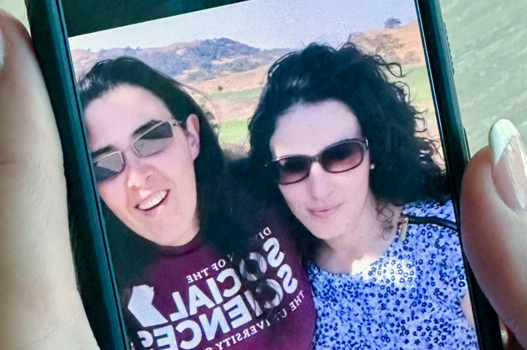 FILE - In this Sept., 2018 selfie image provided by Emma Tsurkov, right, she and Elizabeth Tsurkov are shown in Santa Clara Valley, Calif.