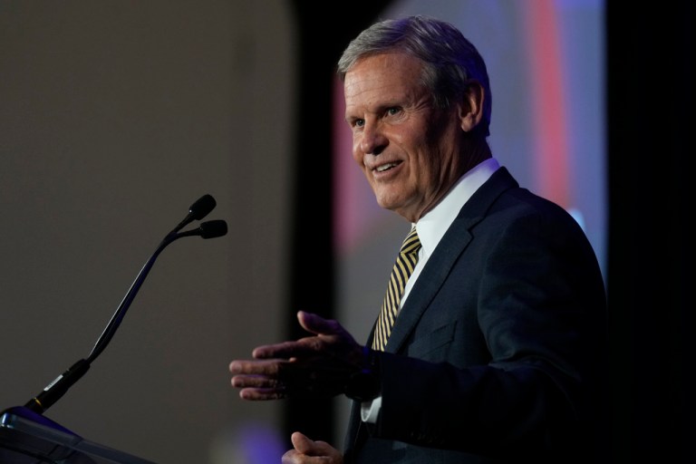 Gov. Bill Lee speaks during a news conference.