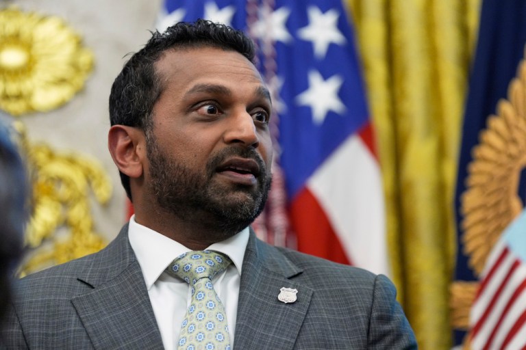 FBI Director Kash Patel speaks before President Donald Trump.