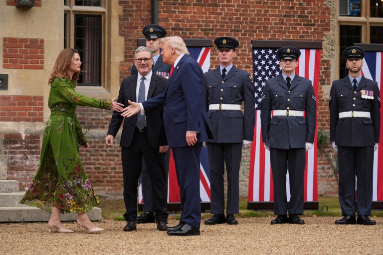 President Donald Trump ended his stay at Windsor Castle Thursday morning before heading to Chequers for the final leg of his three-day state visit to the United Kingdom.