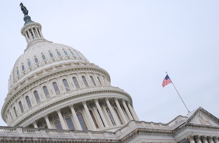 The American flag flies atop the Capitol Building, Monday, Sept. 29, 2025, in Washington.
