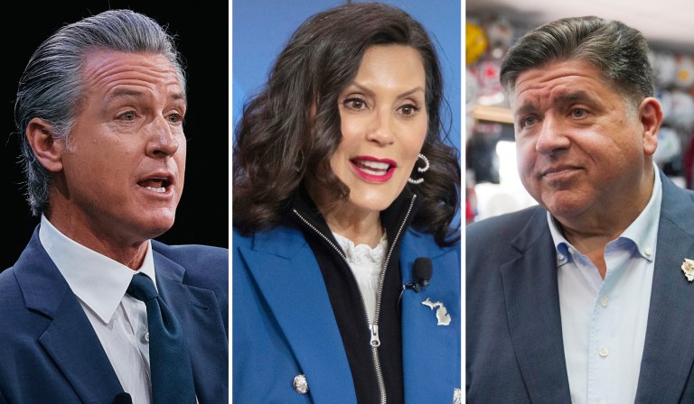 California Gov. Gavine Newsom, Michigan Gov. Gretchen Whitmer and Illinois Gov. JB Pritzker. (AP Photos)