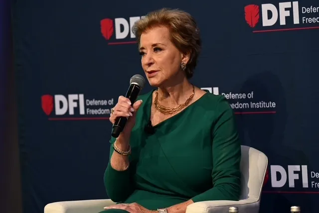 Secretary of Education Linda McMahon at the fourth annual Education Law and Policy Conference, cohosted by the Federalist Society and the Defense of Freedom Institute. McMahon encouraged colleges to have security precautions on campuses and promoted free speech following the shooting of conservative activist Charlie Kirk at Utah Valley University last week.  (Zach Miller Photography)