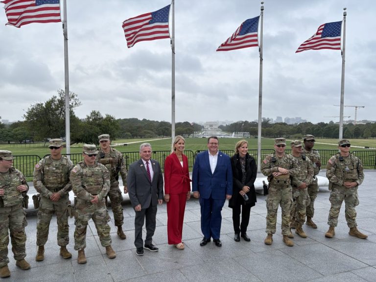 Reps. Mike Collins (R-GA), Mary Miller (R-IL), Randy Fine (R-FL), and Claudia Tenney (R-NY), thank National Guard members for their work in President Donald Trump's federal takeover of Washington, D.C.