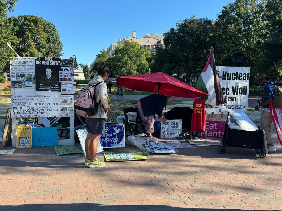 Trump ordered White House peace vigil to come down. It’s still there