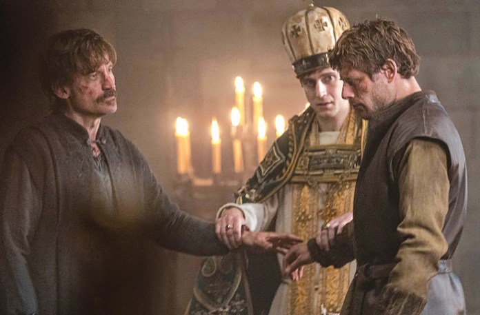 Nikolaj Coster-Waldau and James Norton in King and Conqueror. (Lilja Jons/Courtesy of BBC)