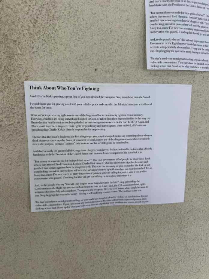 Alarming flyer justifying the murder of Charlie Kirk and intimidating conservative students has been circulated across Loyola Marymount University 