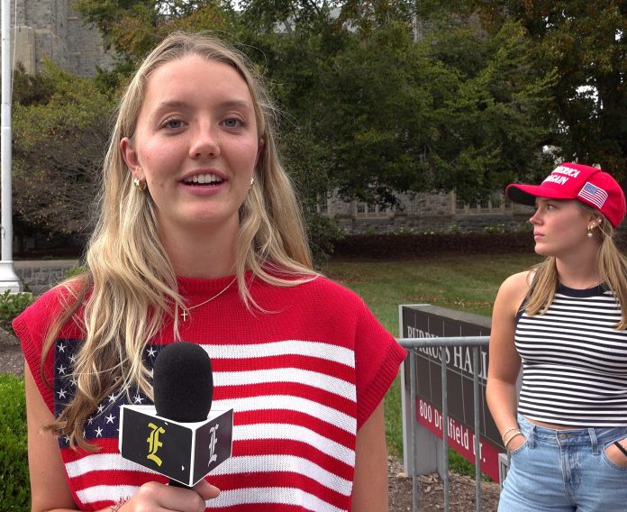 Women holding microphone