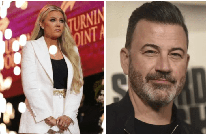 Mrs. Erika Kirk and Jimmy Kimmel