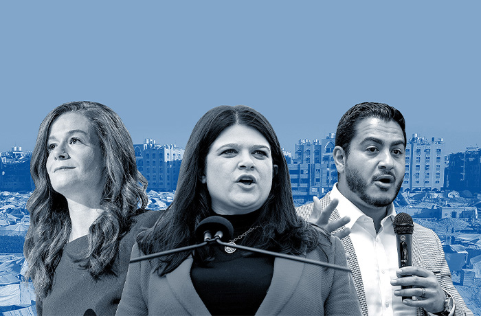 From left: Mallory McMorrow, Rep. Haley Stevens (D-MI), and Abdul El-Sayed (Washington Examiner illustration; AP; NEWSCOM)