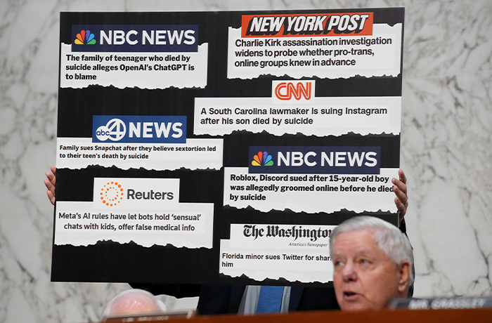U.S. Sen. Lindsey Graham (R-SC) questions FBI Director Kash Patel as he testifies before the Senate Judiciary Committee on Capitol Hill on Sept. 16, 2025 in Washington, DC. Patel was questioned about last week’s assassination of Turning Point USA founder Charlie Kirk and his social media posts related to the FBI’s investigation of the shooting, as well as a lawsuit filed by former senior FBI officials who were terminated by Patel for what they claim are political reasons. (Andrew Harnik/Getty Images)