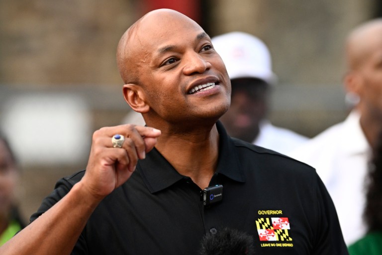 Maryland Gov. Wes Moore speaks during a news conference, Friday, Sept. 5, 2025, in Baltimore.