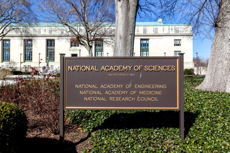 The National Academy of Sciences sign.