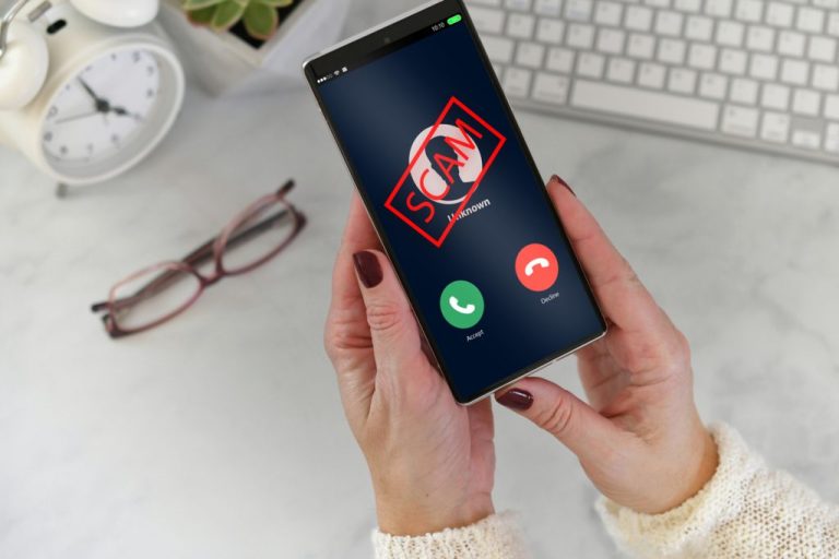 Unknown caller shown on mobile.