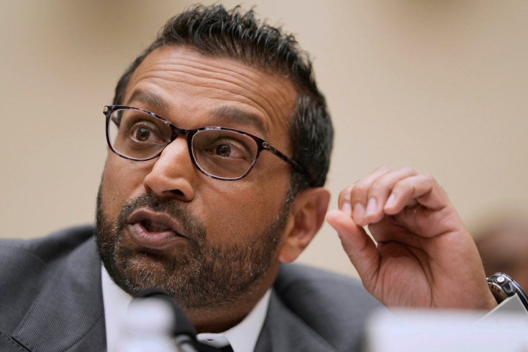 FBI Director Kash Patel speaks with Rep. Pramila Jayapal, D-Wash., as he appears before the House Judiciary Committee, on Capitol Hill in Washington, Wednesday, Sept. 17, 2025. 